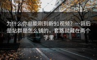 为什么你总能刷到新91视频？…背后是站群是怎么铺的，套路就藏在两个字里