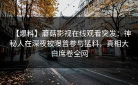 【爆料】蘑菇影视在线观看突发：神秘人在深夜被曝曾参与猛料，真相大白席卷全网