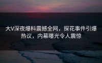 大V深夜爆料震撼全网，探花事件引爆热议，内幕曝光令人震惊