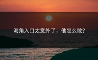 海角入口太意外了，他怎么敢？
