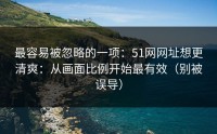 最容易被忽略的一项：51网网址想更清爽：从画面比例开始最有效（别被误导）