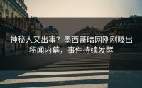 神秘人又出事？墨西哥暗网刚刚曝出秘闻内幕，事件持续发酵