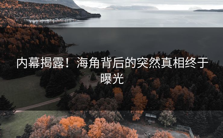 内幕揭露！海角背后的突然真相终于曝光