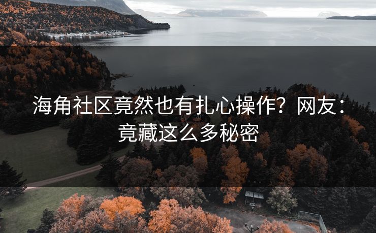 海角社区竟然也有扎心操作？网友：竟藏这么多秘密